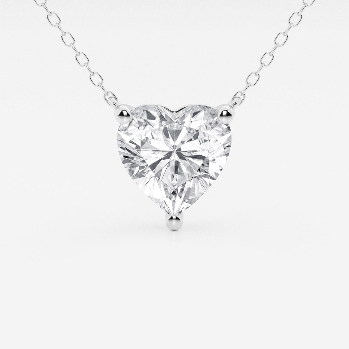 2.00 CTW Floating Heart Shape Lab Grown Diamond Solitaire Pendant Necklace F/G VS1 AGI Certified in 14K White or Yellow Gold