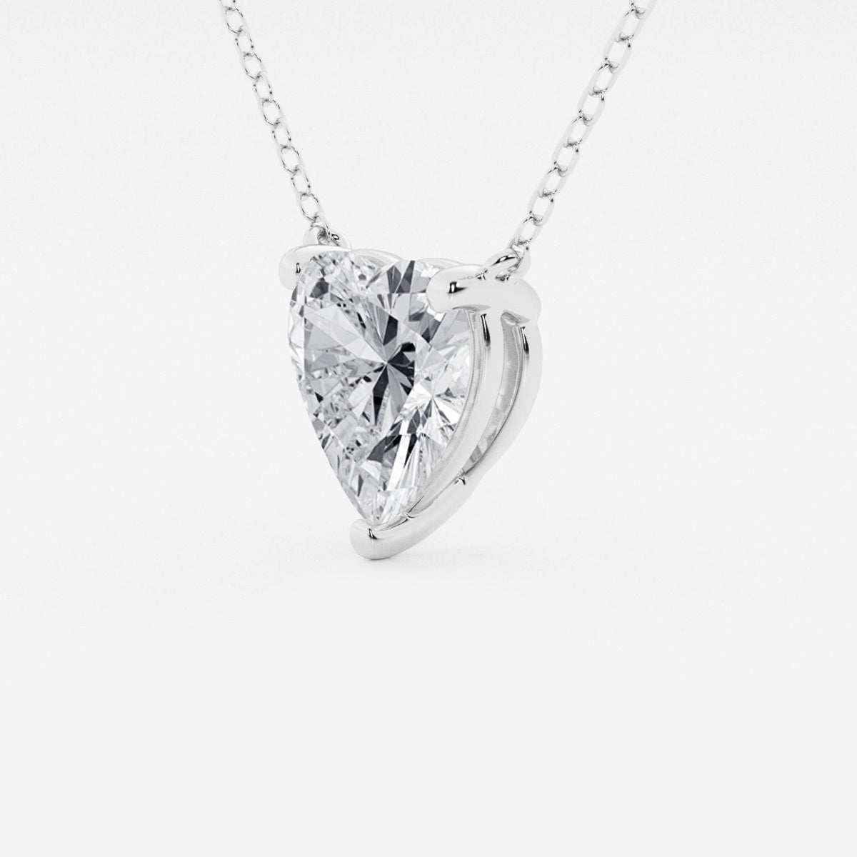 2.00 CTW Floating Heart Shape Lab Grown Diamond Solitaire Pendant Necklace F/G VS1 AGI Certified in 14K White or Yellow Gold