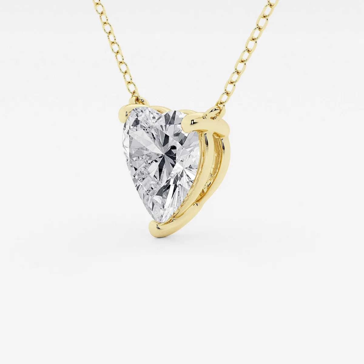 2.00 CTW Floating Heart Shape Lab Grown Diamond Solitaire Pendant Necklace F/G VS1 AGI Certified in 14K White or Yellow Gold