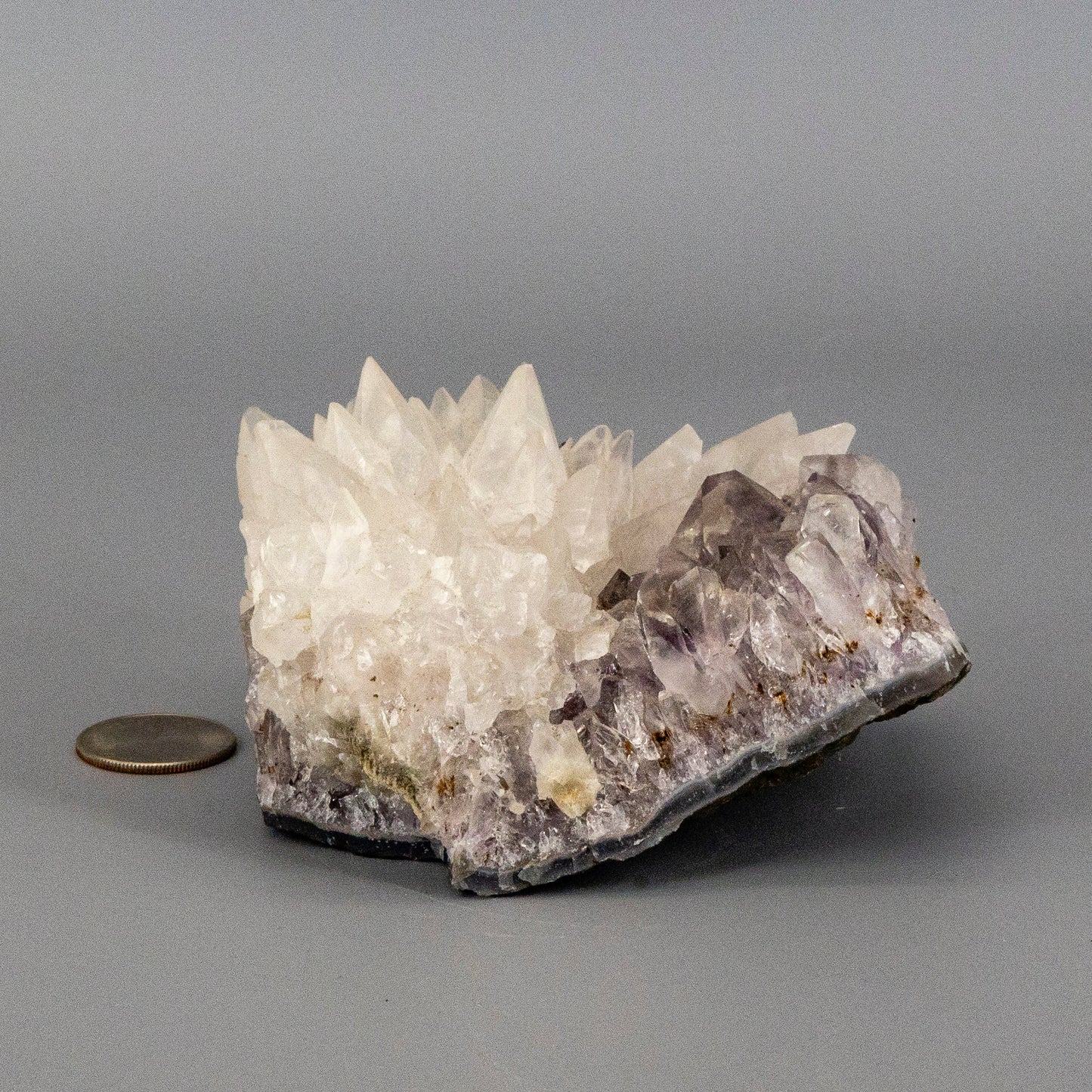Dogtooth Calcite "Flower" on Amethyst Cluster - RARE!