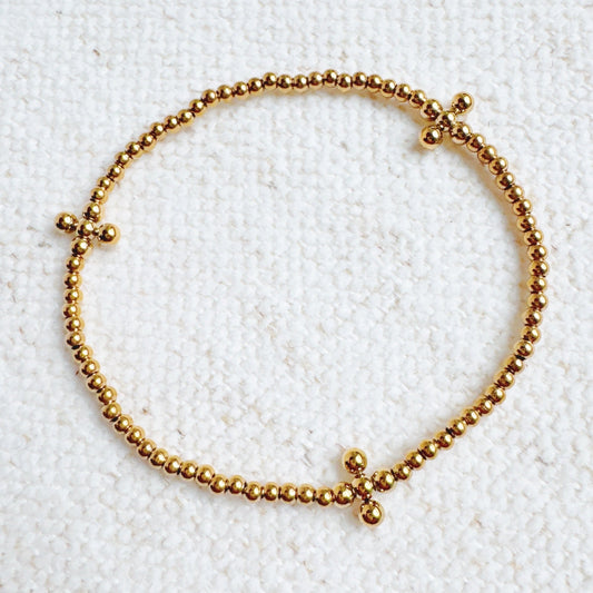 Dot Dot Golden Cross Stretch Bracelet