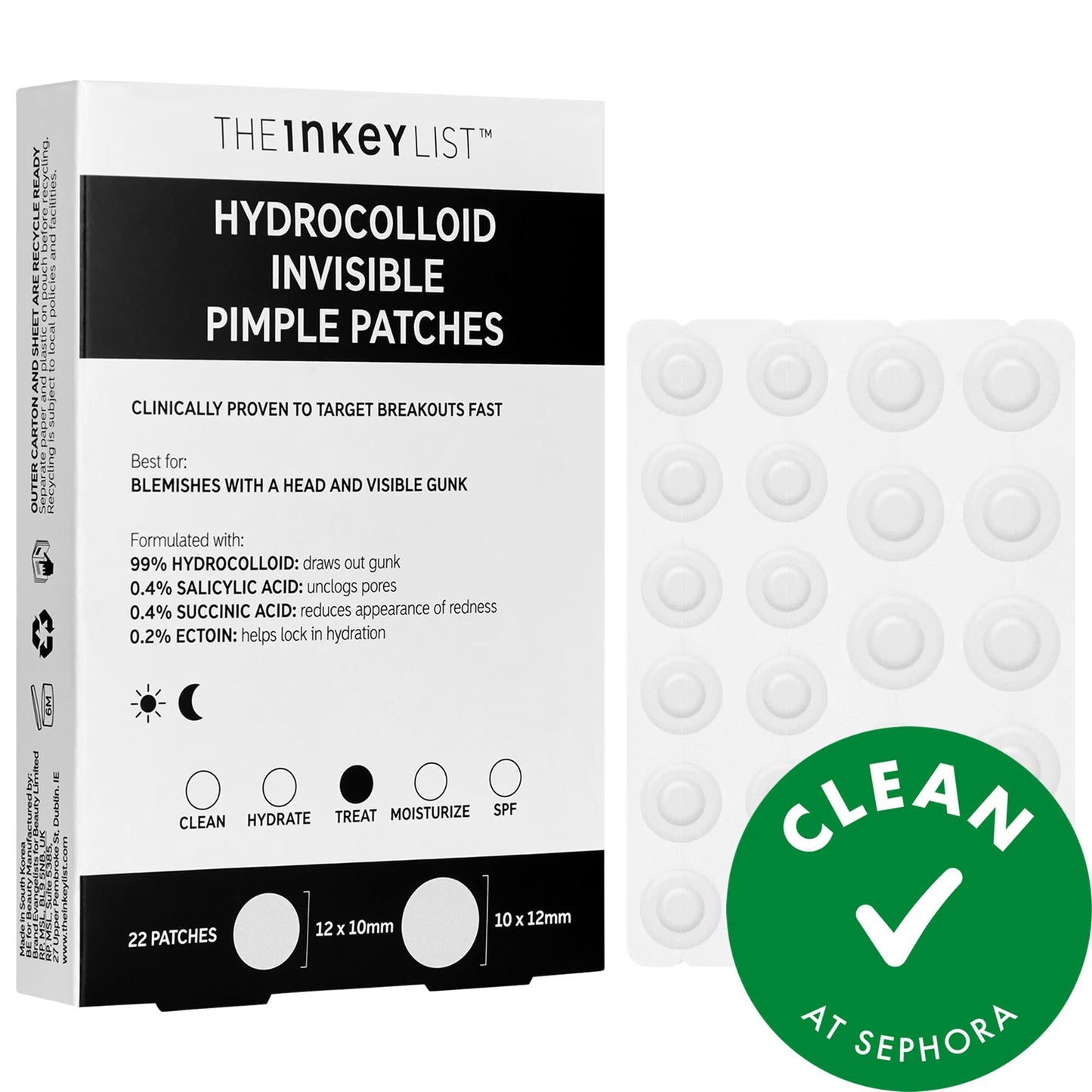 COSRX Hydrocolloid Invisible Pimple Patches + Salicylic Acid - Acne Treatment for Sensitive Skin