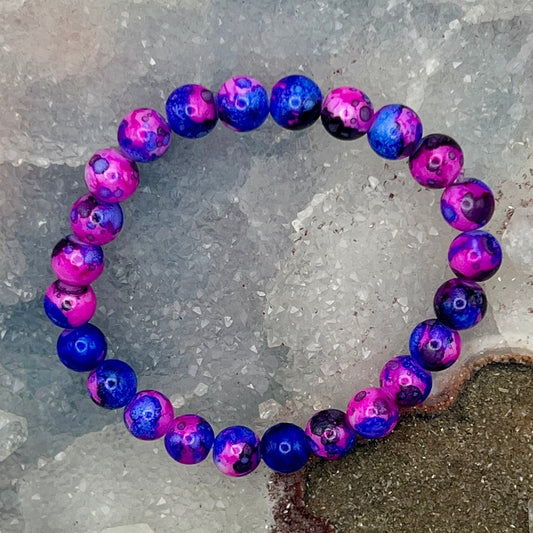 Dragon Veined Dyed Agate Bracelet