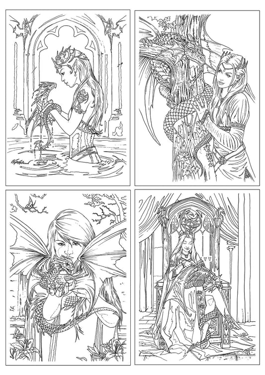 Dragon Friendship Color-In Cards 4 Pack