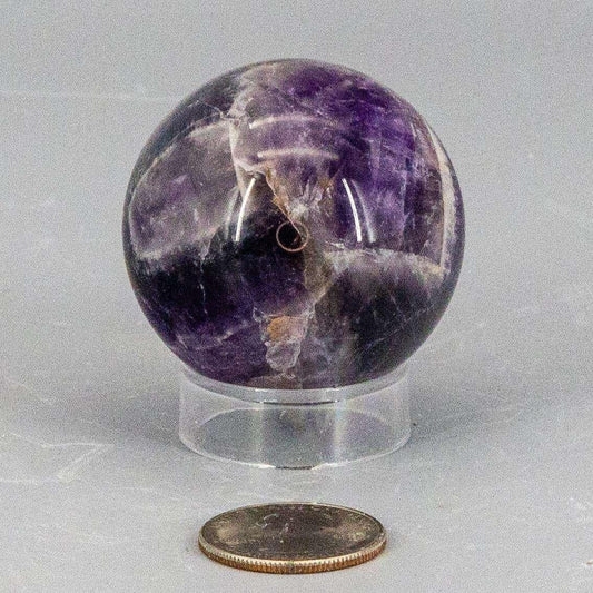 Dream Amethyst Crystal Sphere Chevron Purple Banding