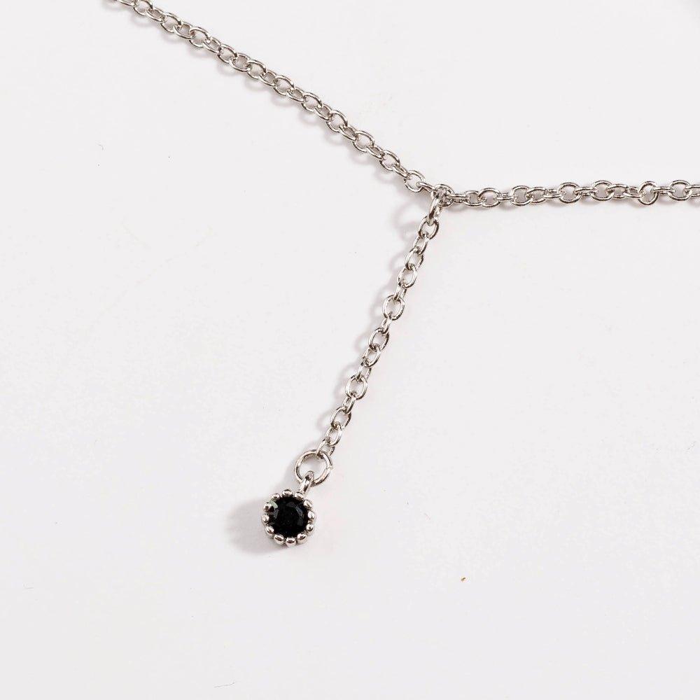 Drop Necklace with Five Cubic Zirconia Stone