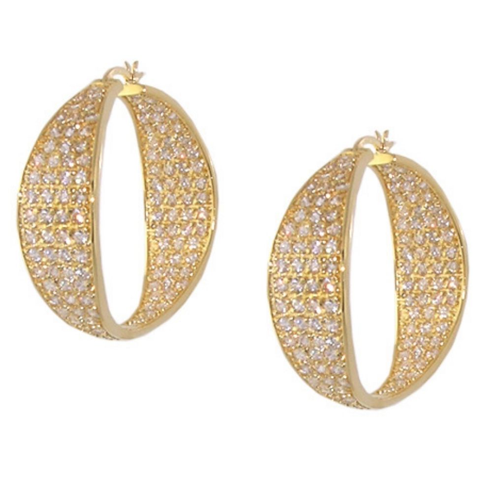 Pave Hoop Earrings