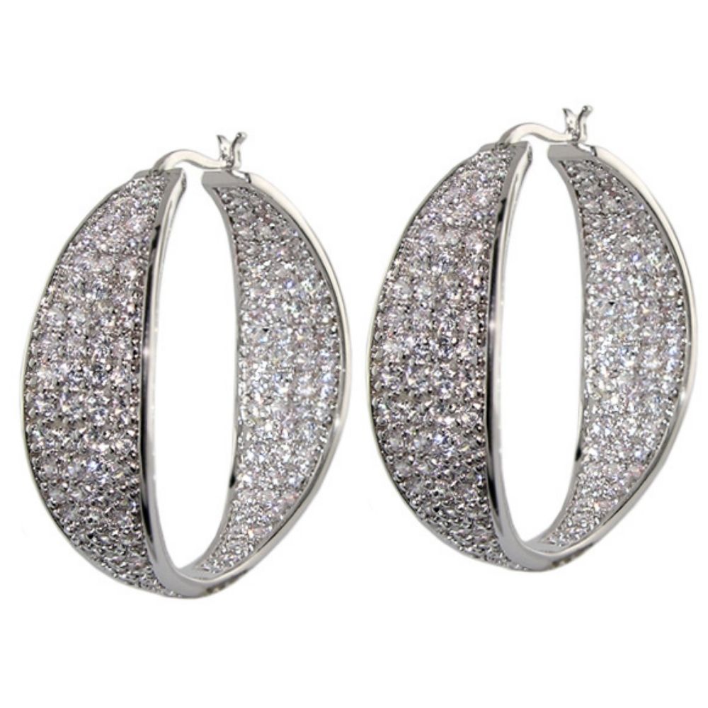 Pave Hoop Earrings