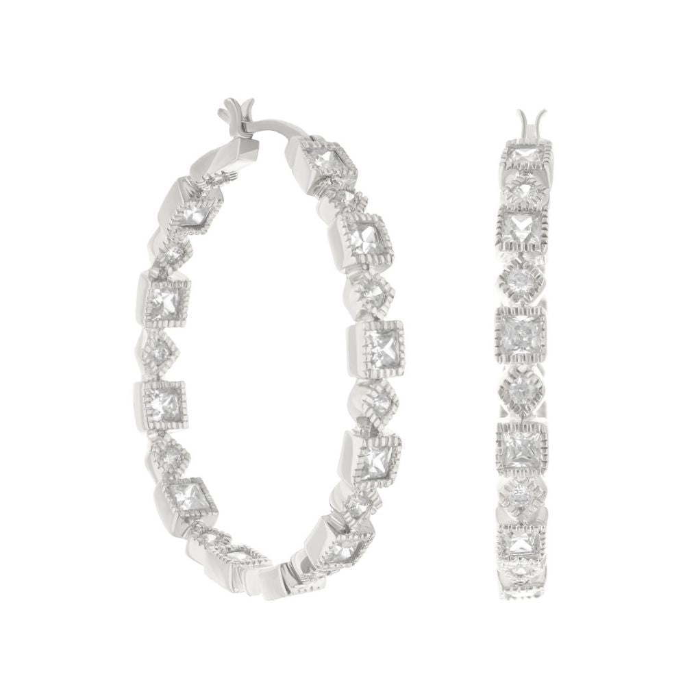 Pave Hoop Earrings