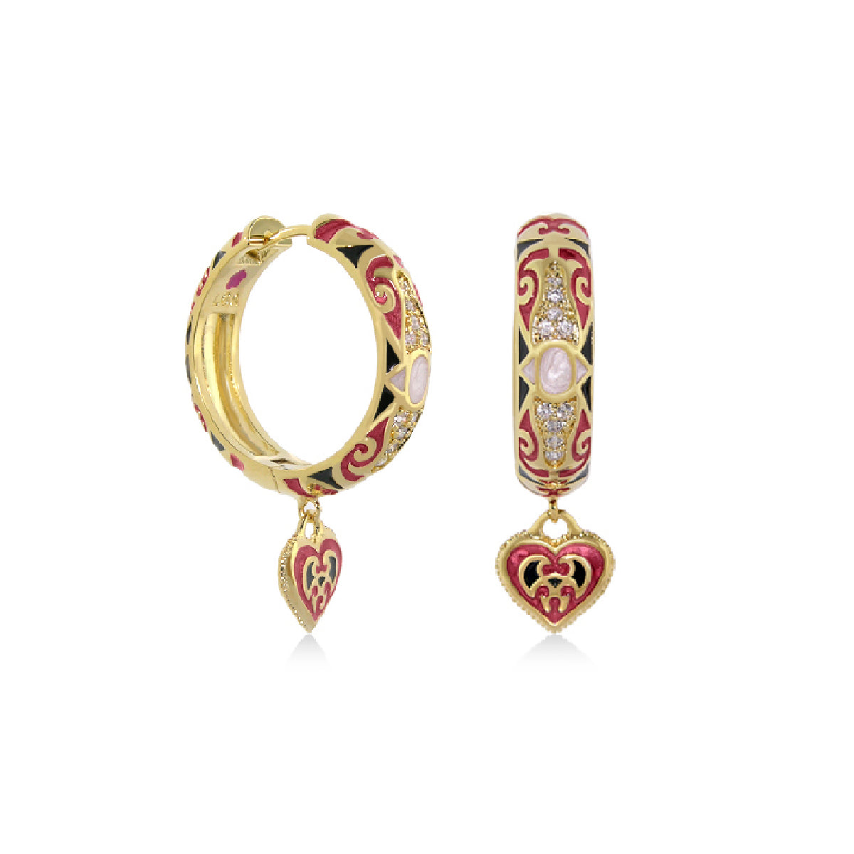 Bows and Hearts Earrings Crafted