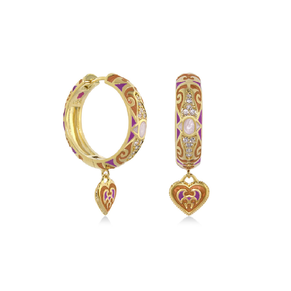 Bows and Hearts Earrings Crafted