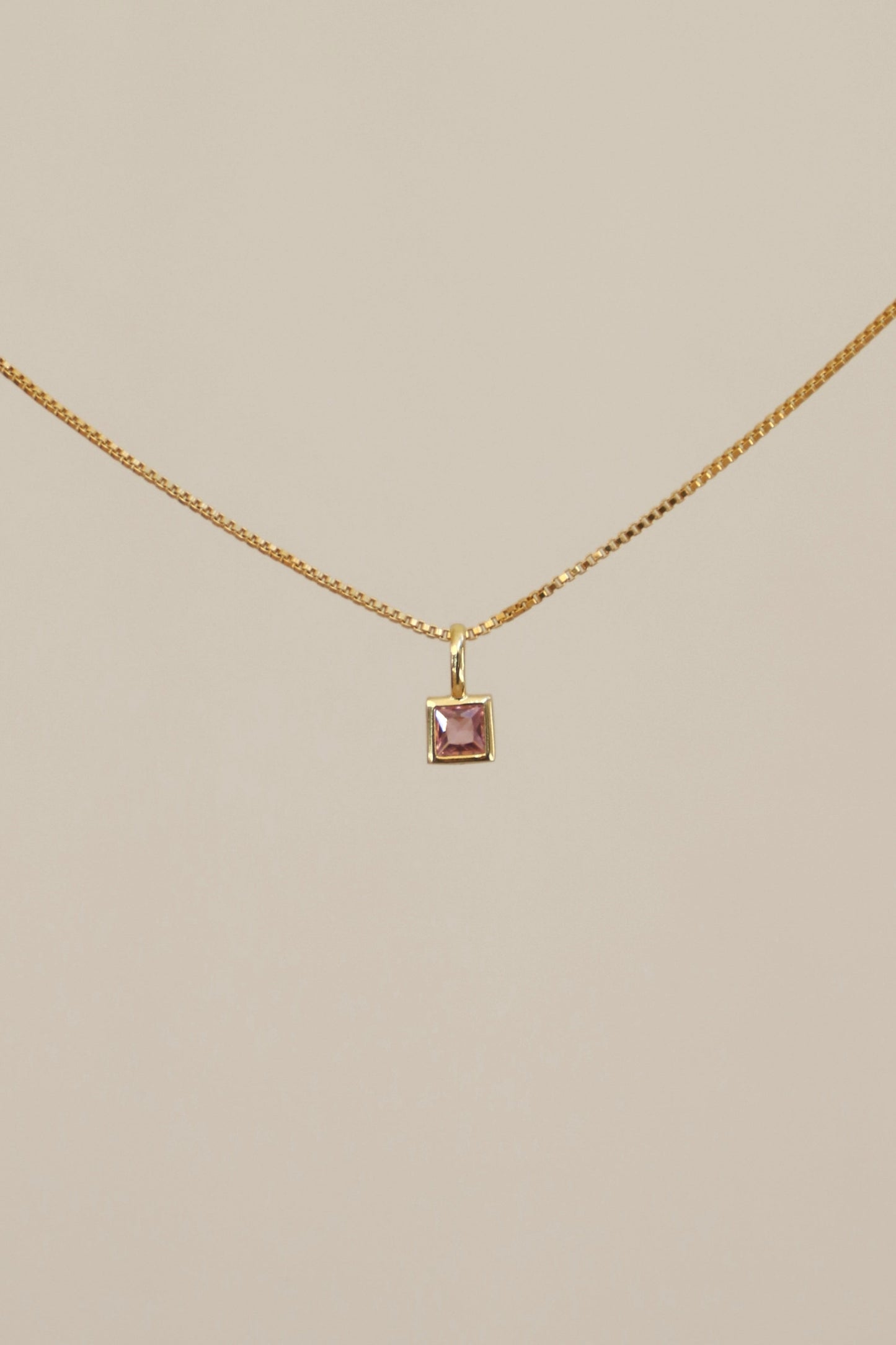 SQUARE BEZEL BIRTHSTONE CHARM