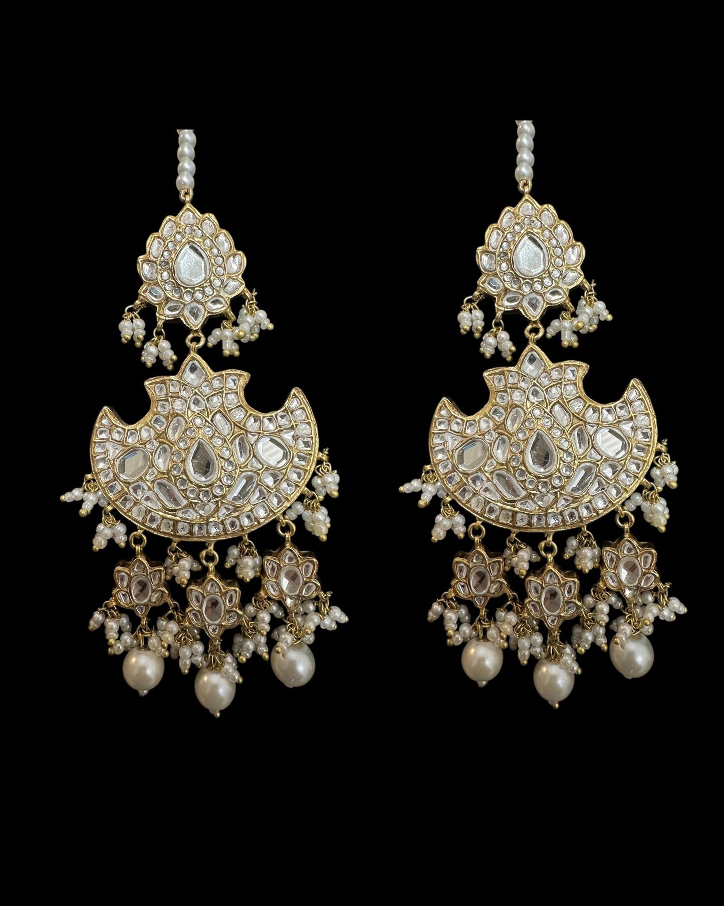 DER781  Manara kundan earrings ( SHIPS IN 4 WEEKS )