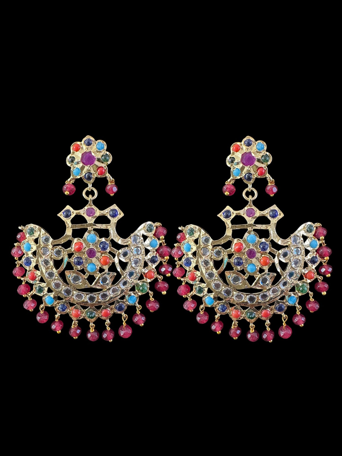 DJET80 Saha navratan chandbali tika( READY TO SHIP )