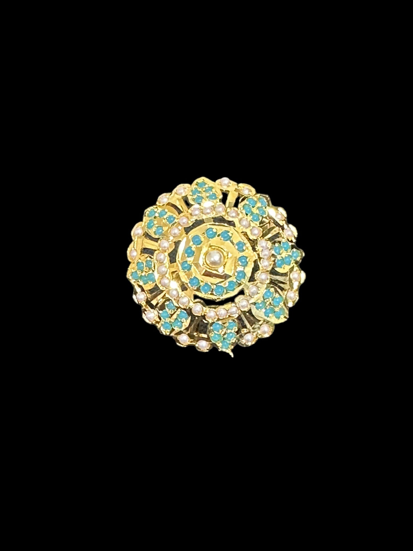 DJR85 Jadau ring - Turquoise pearl   ( READY TO SHIP )