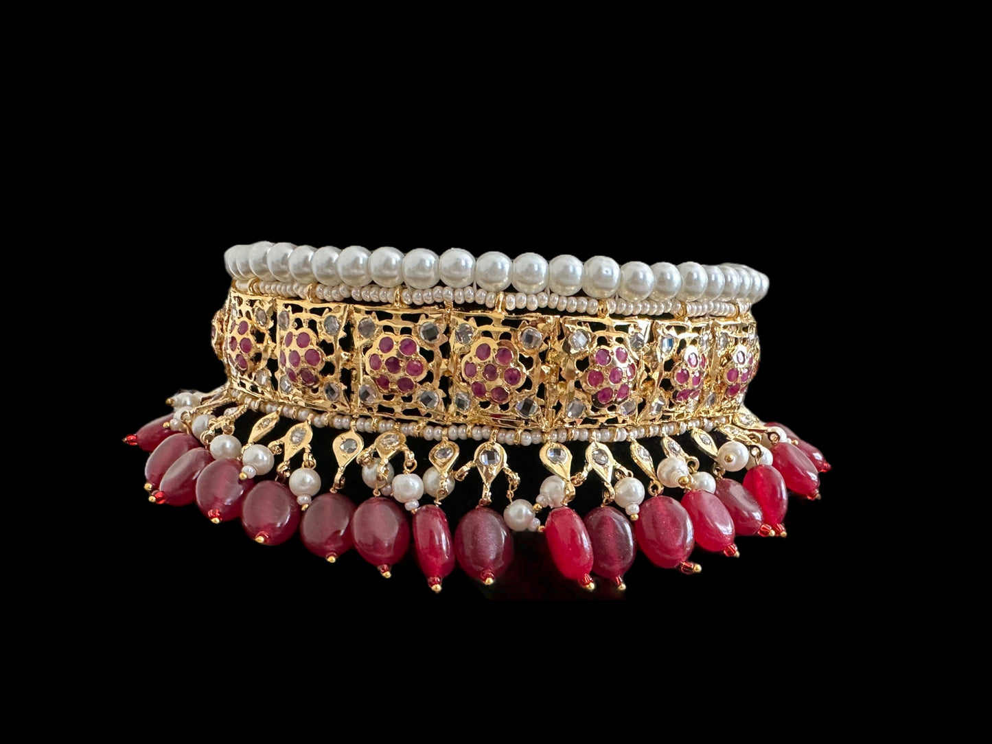 C327 sifat jadavi lacha in ruby  beads (READY TO SHIP )