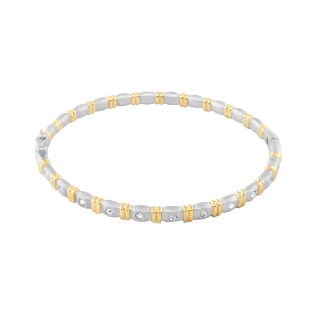 Axis LGA Gold and Rhodium Stackable Bracelet