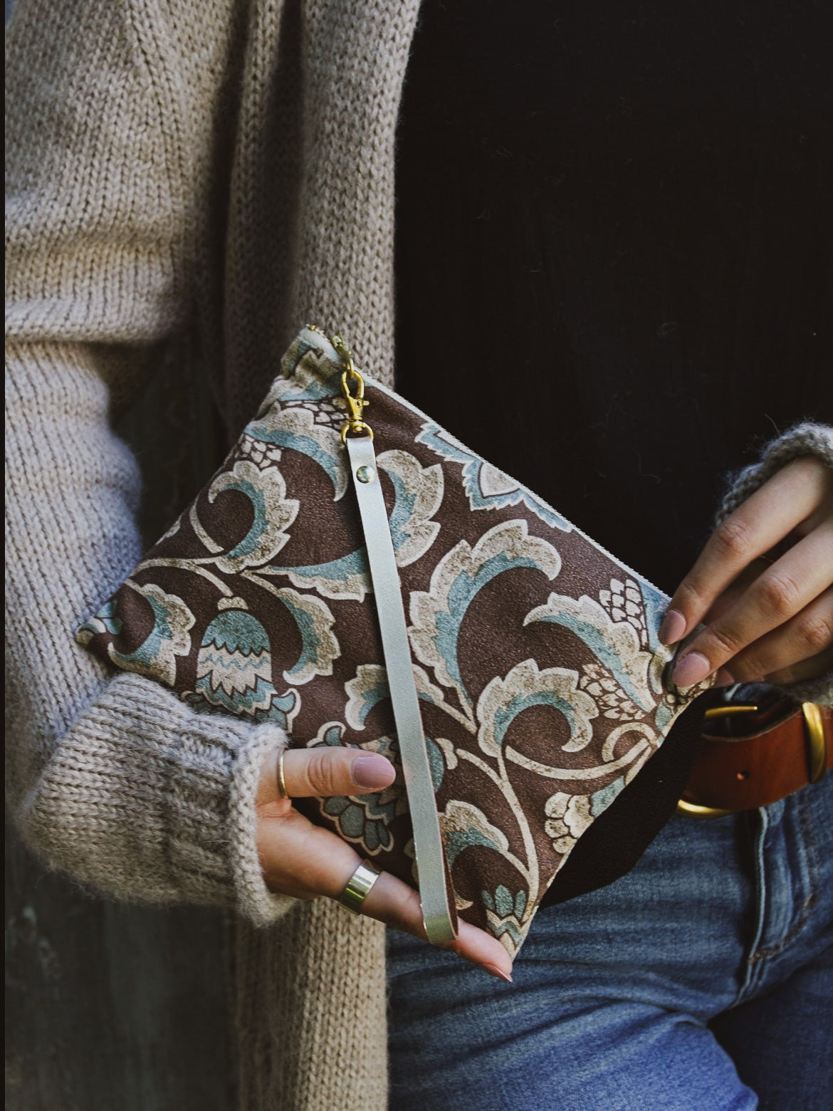 Egyptian Lotus Moleskin Purse