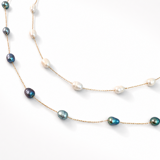 Esther Freshwater Pearl Station Necklace