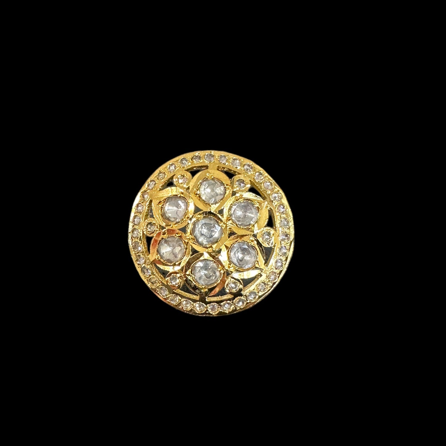 DJR94 Gold plated ring in moissanite ( SHIPS IN 3 WEEKS )