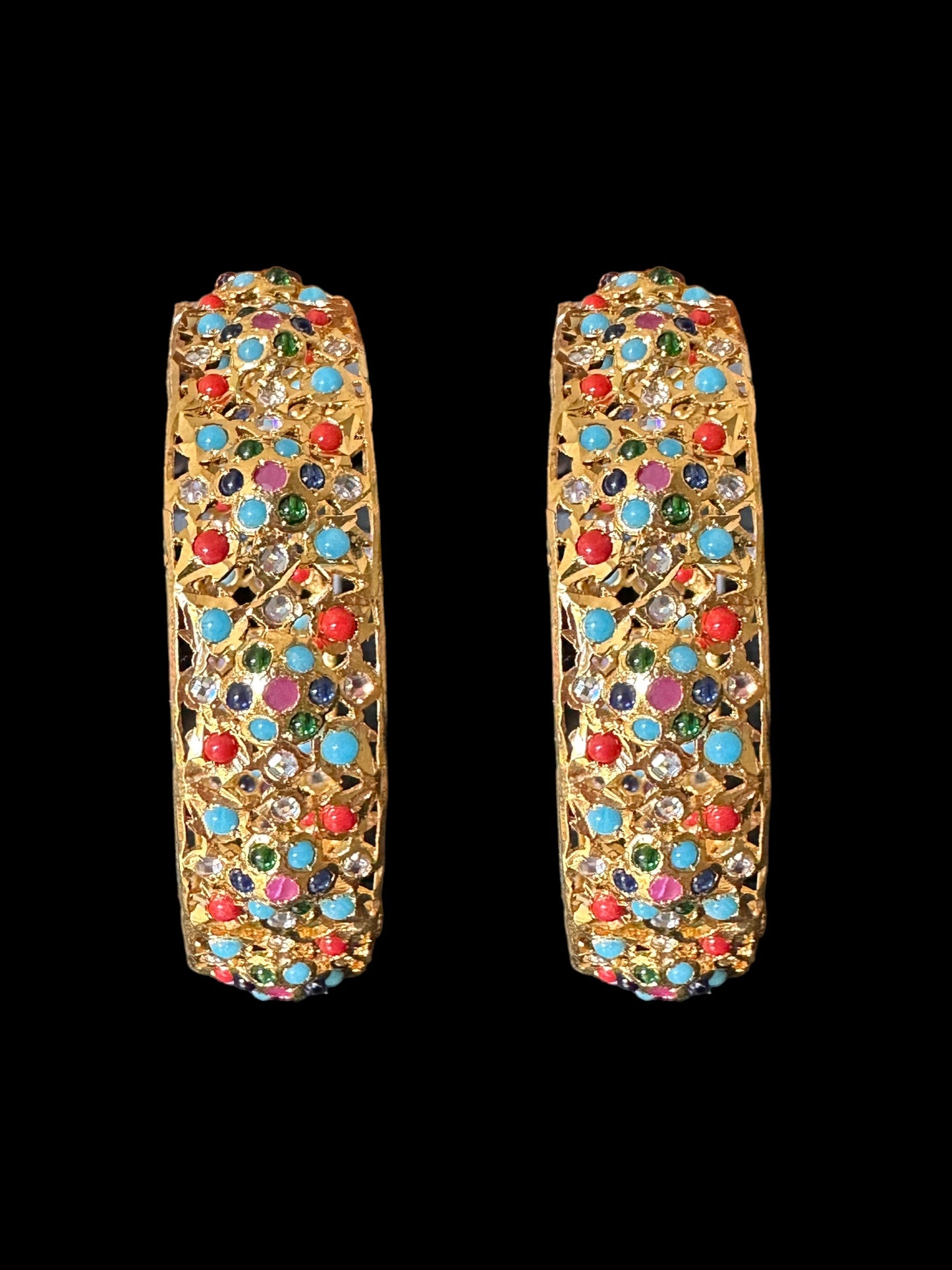 B176 Azmah navratan pearl  bangles ( READY TO SHIP )