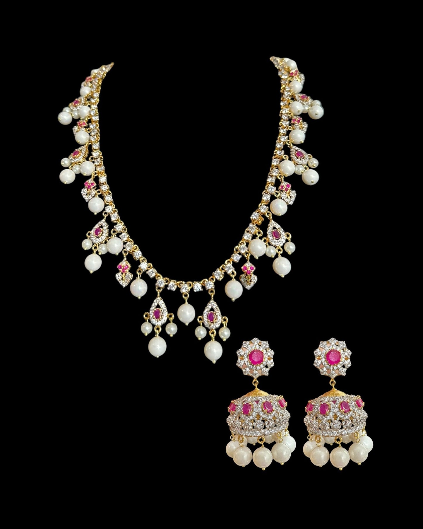 BR492 AMITA bridal set in ruby ( READY TO SHIP )