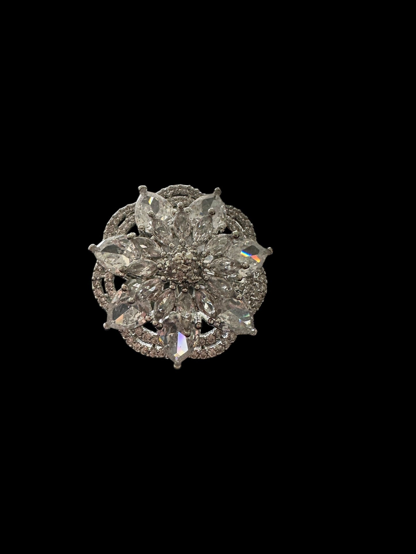 DJR132 Cz silver plated  ring ( READY TO SHIP)