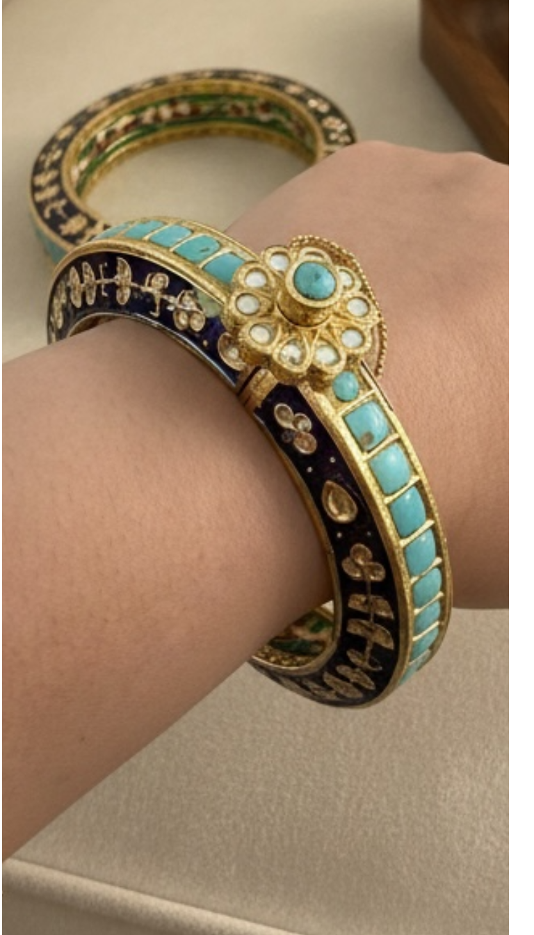 B320 Zeba kundan meenakari bangles - 1 pair or set of two bangles ( READY TO SHIP  )
