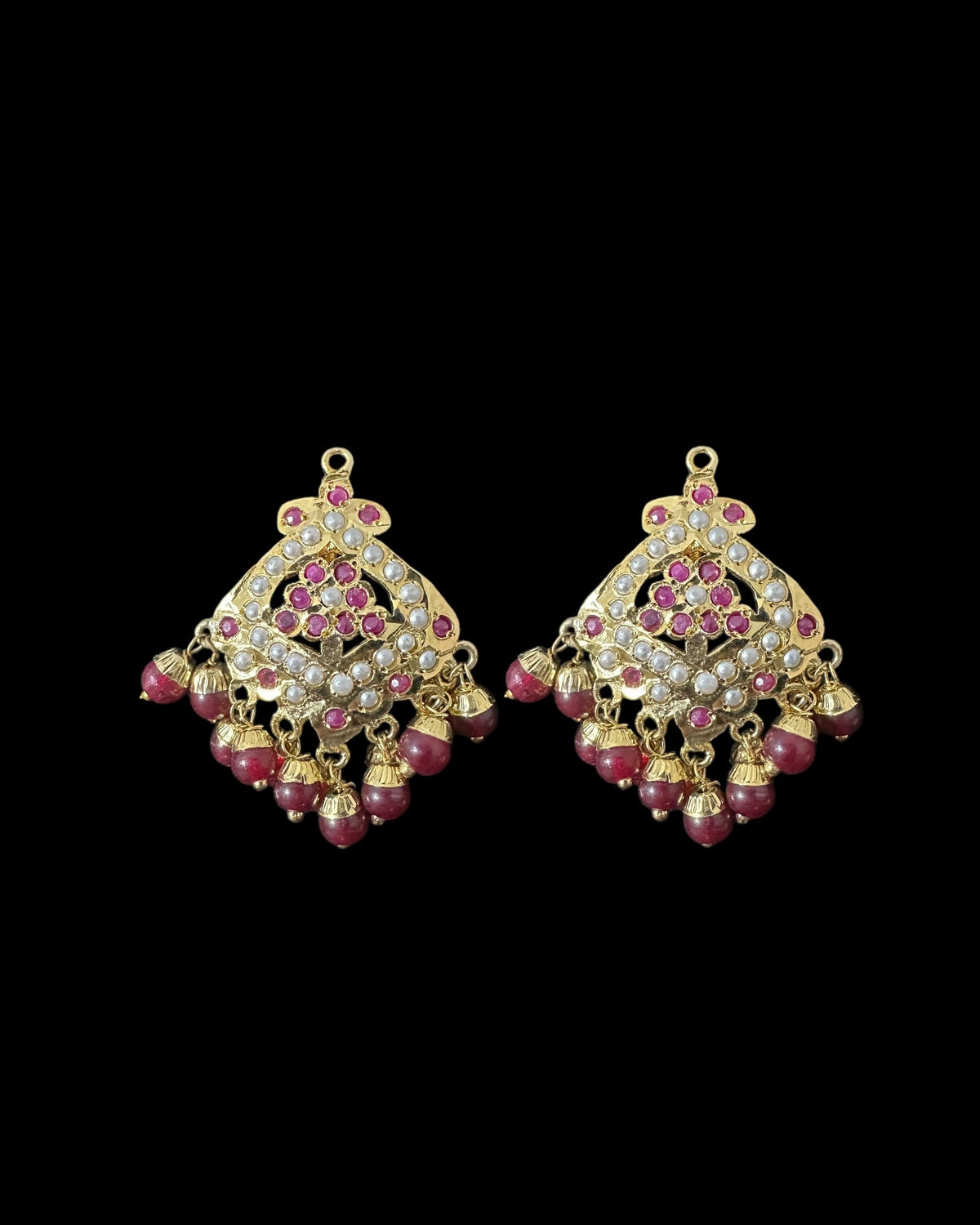 PS547 Ayeza jadau ruby pearl pendant set ( READY TO SHIP  )