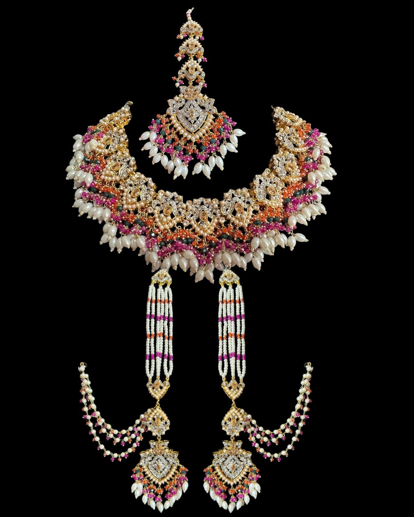 BR487 MAHAM  bridal set in MULTICOLOR ( READY TO SHIP  )