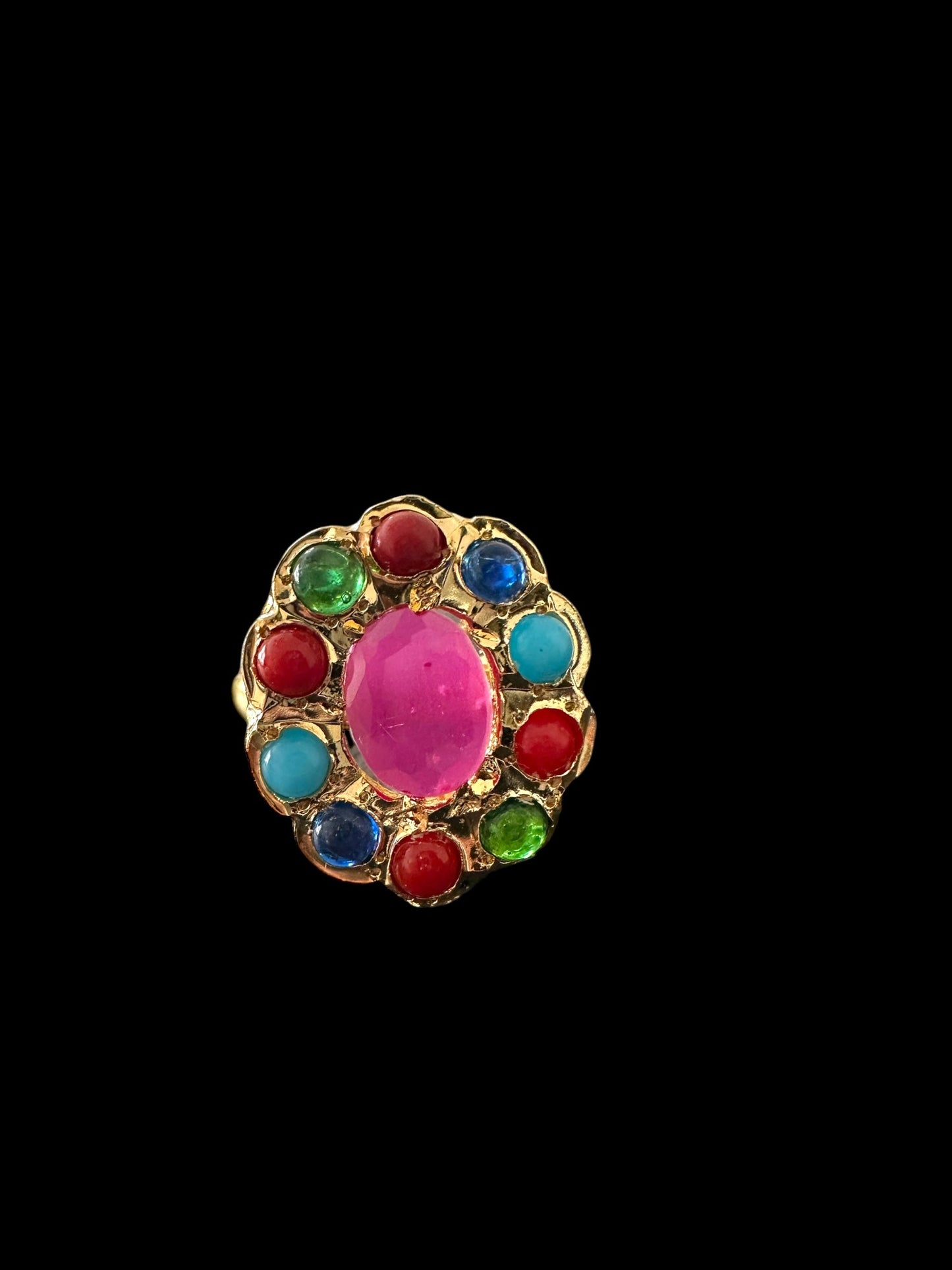 DJR124 RIZA Hyderabadi ring - Navratan ( READY TO SHIP )