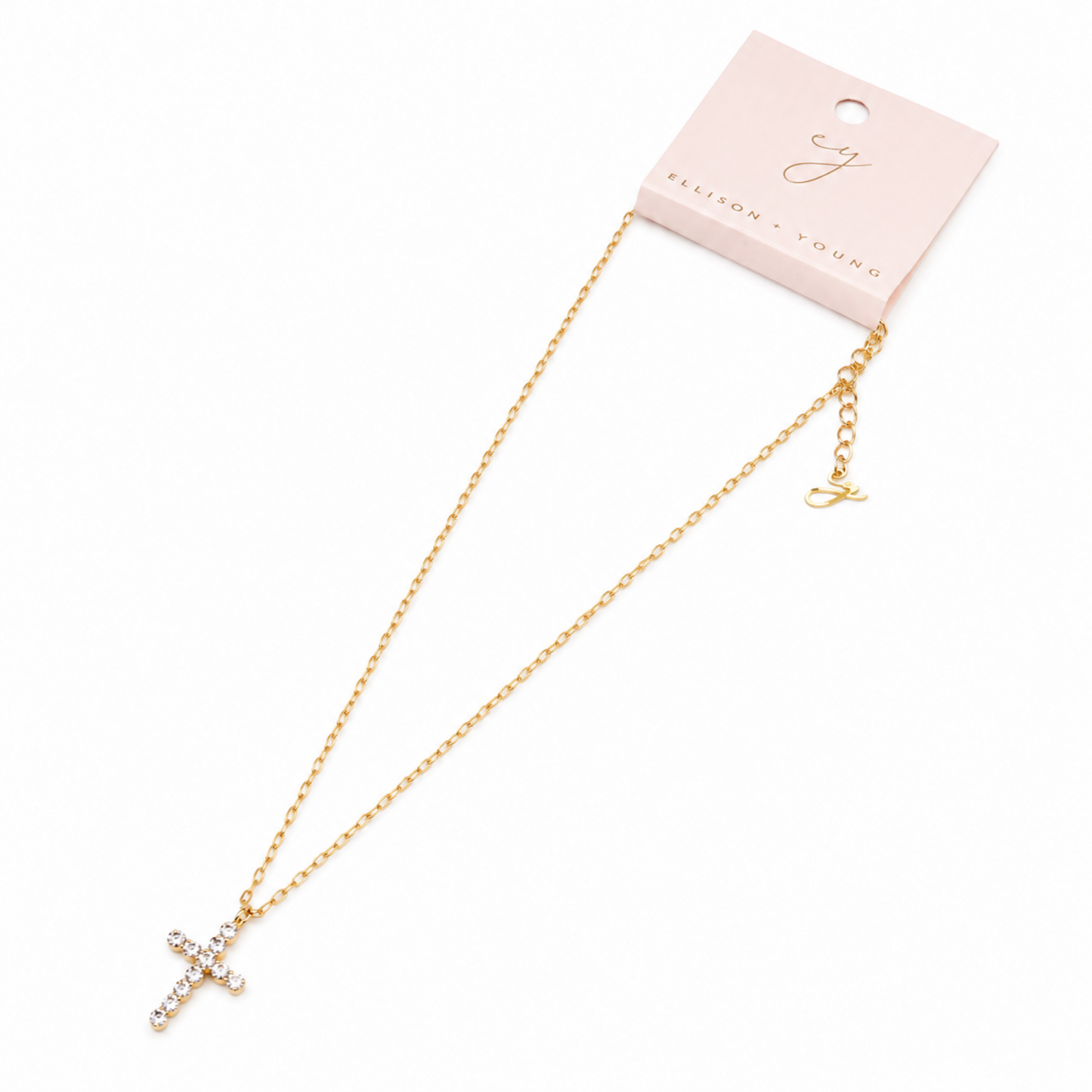 Faceted Crystal Cross Necklace