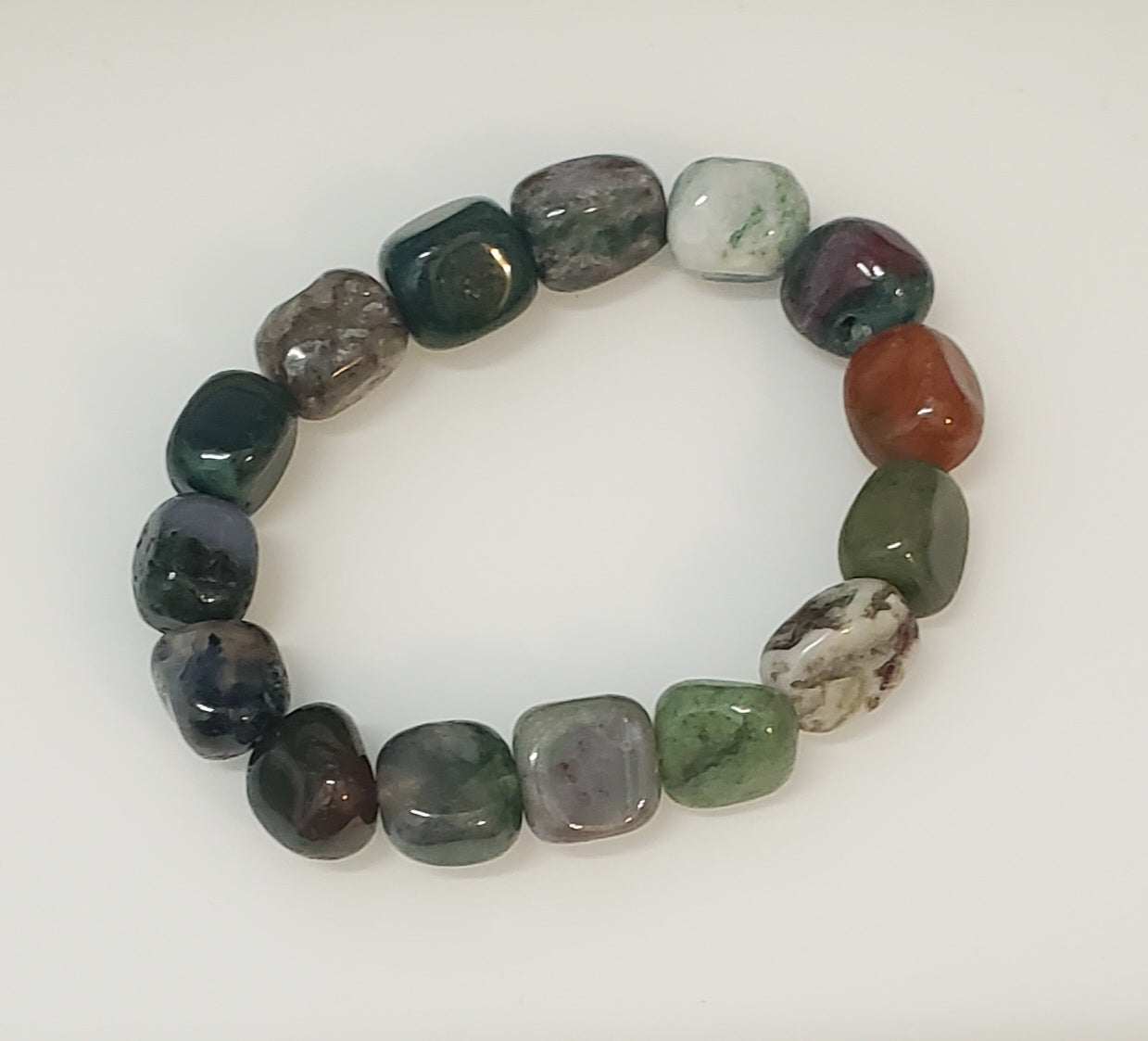 Fancy Jasper Natural Crystal Tumbled Gemstone Energy Stretch Bracelet