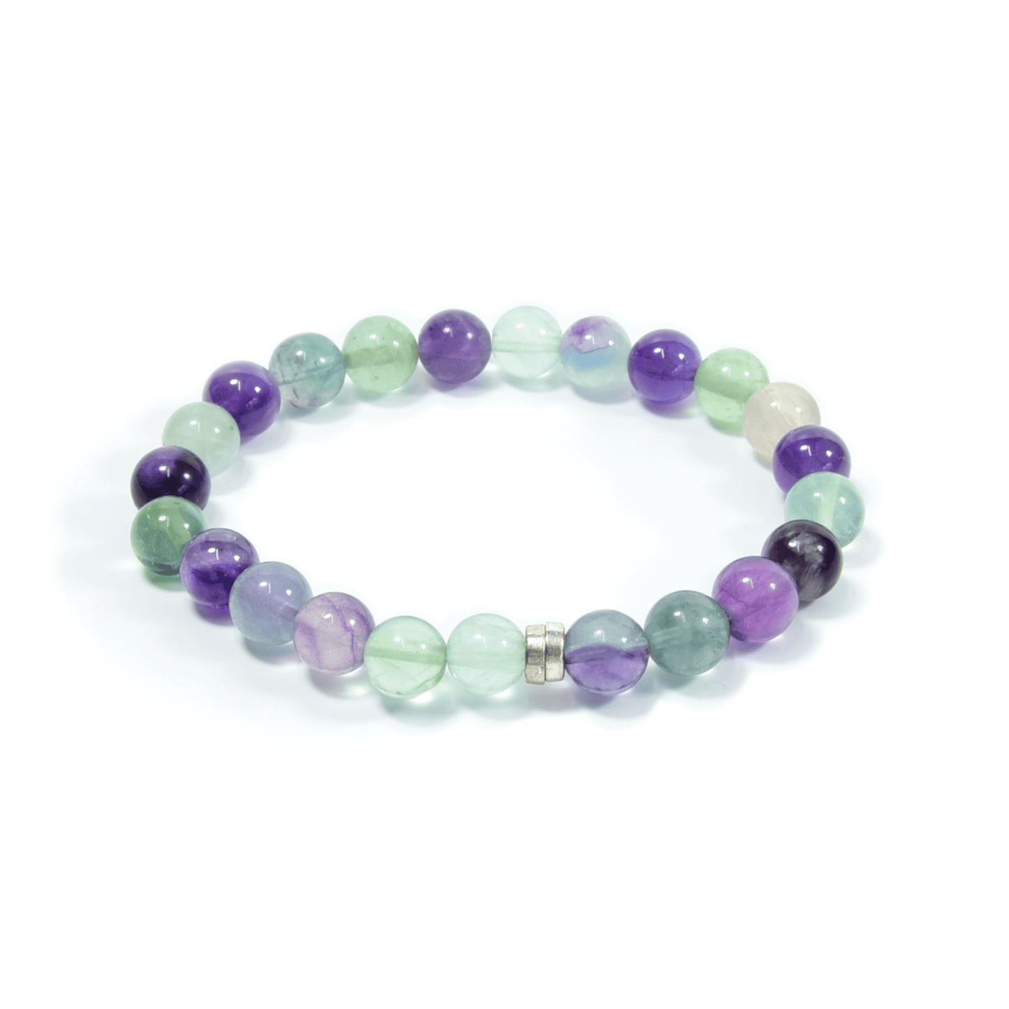 Fluorite and Amethyst Bead Bracelet