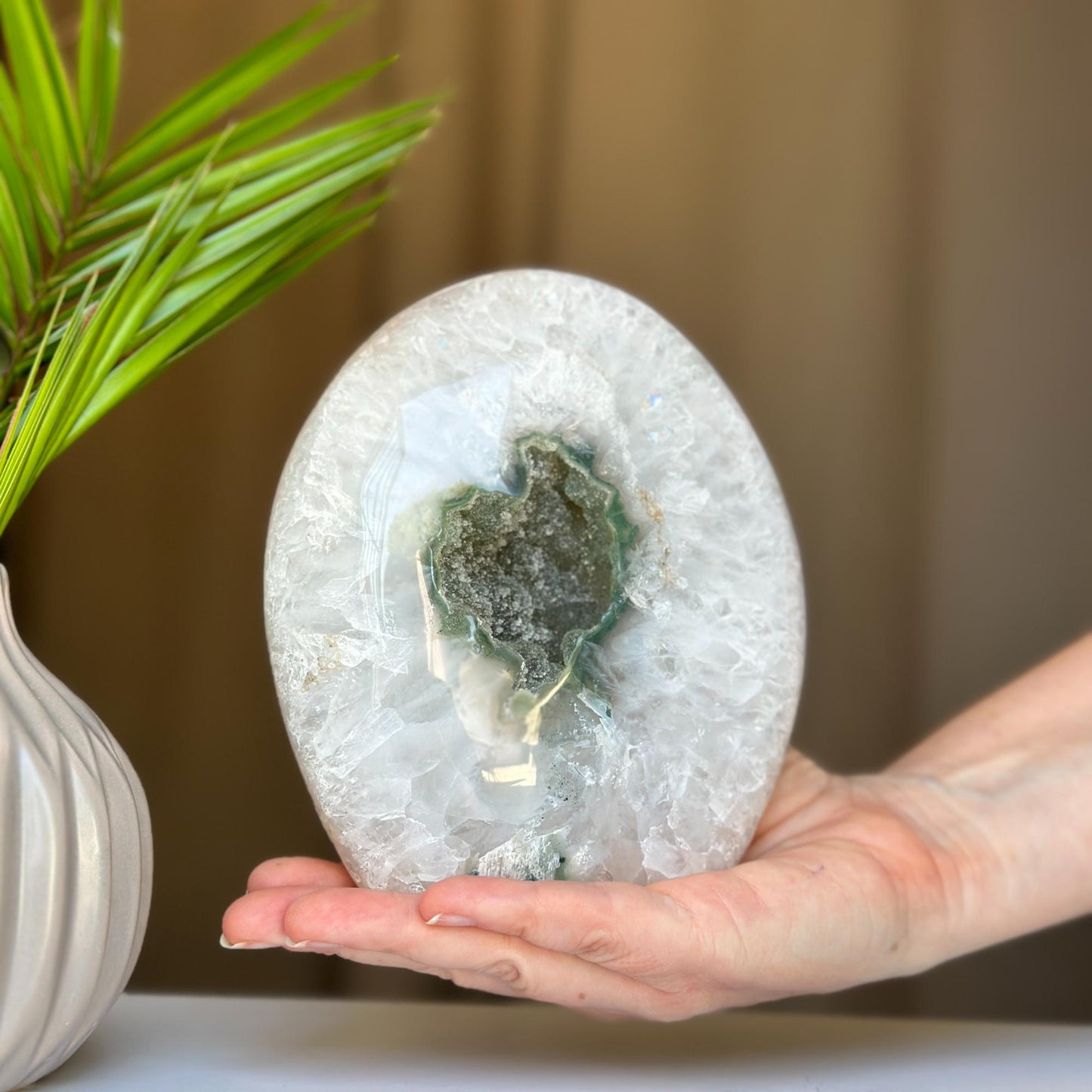 Stunning Amethyst Geode Cave SET (8 Lb), High Quality Amethyst Crystal Egg shaped for Home Decor