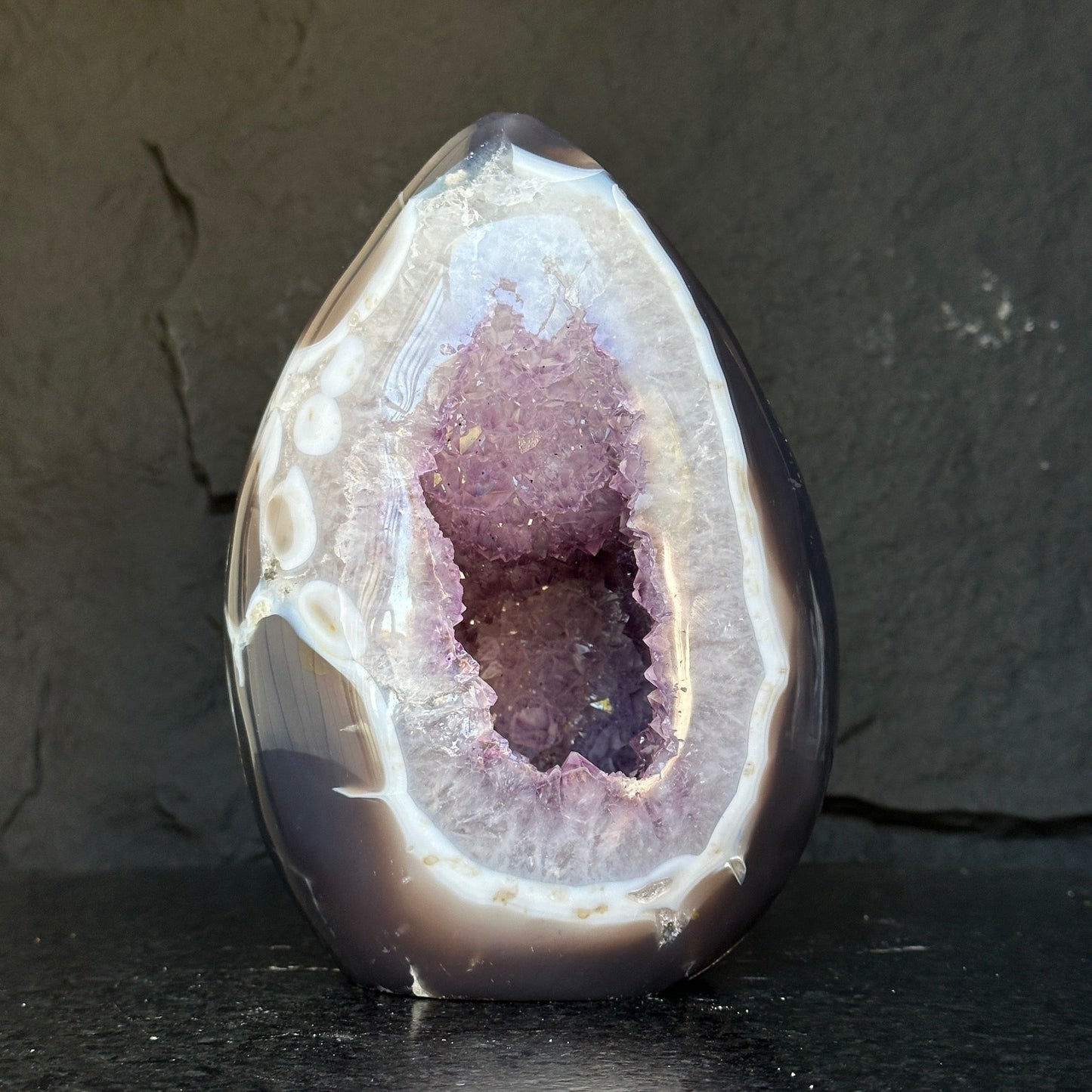 Huge Amethyst Geode Cave, 8 inches Amethyst Self Standing Cluster
