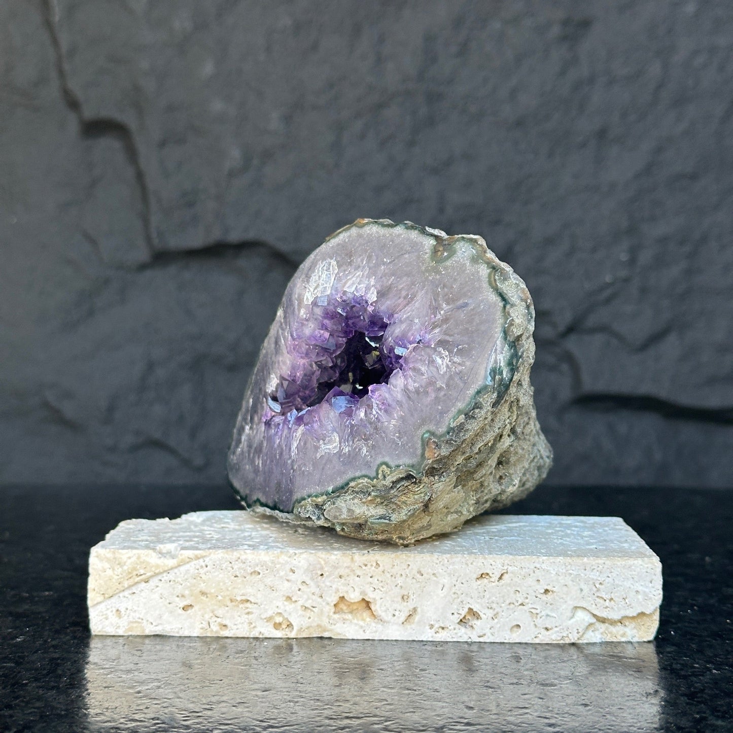 Deep Purple Amethyst Geode Cave, Perfect for Home Decor