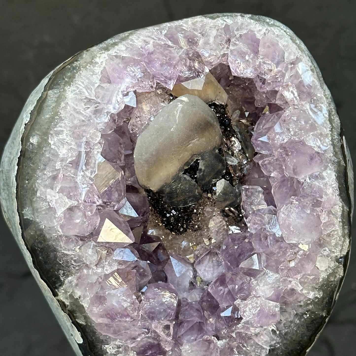 Amethyst Geode with Stand for collectors, A quality amethyst stone from Uruguay