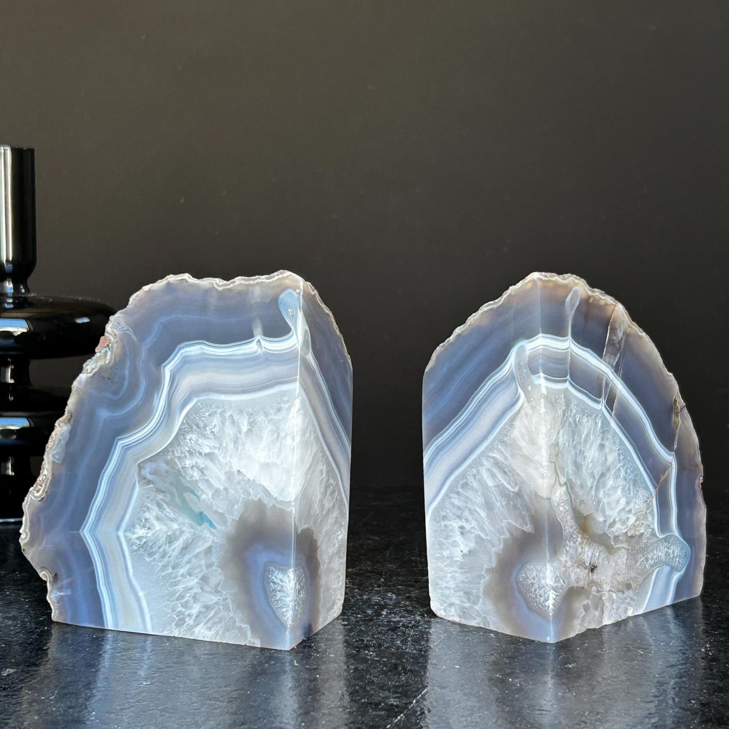 Agate Bookends, Supersized Geode bookends, Premium quality crystals, extra large geode bookends