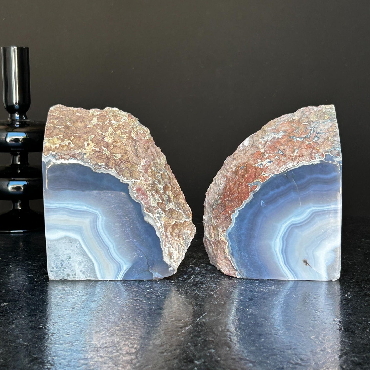 Agate Bookends, Supersized Geode bookends, Premium quality crystals, extra large geode bookends