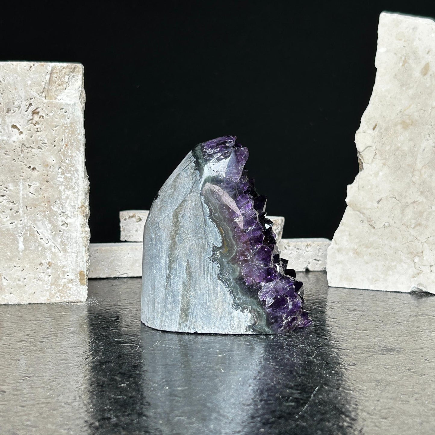 2 Lb Amethyst geode with Agate formations