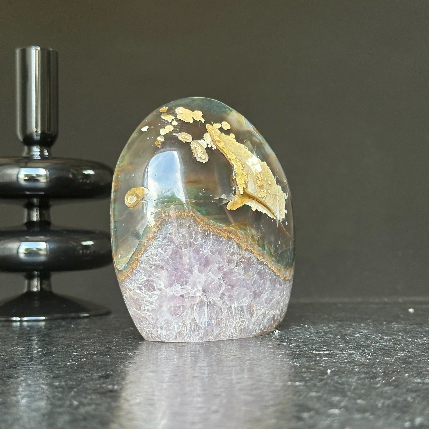 Deep Purple Amethyst from Uruguay, Extra quality geode cave for display