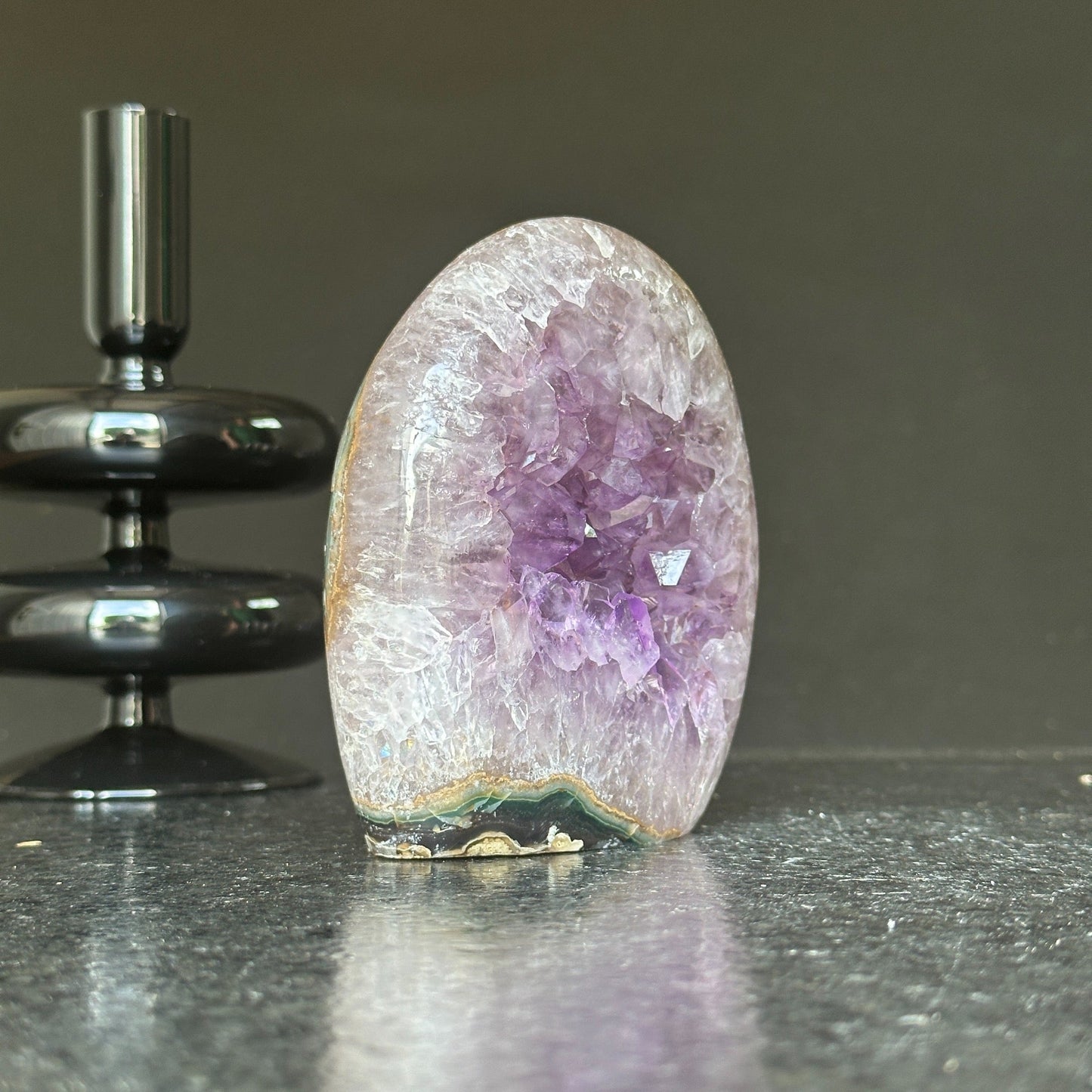 Deep Purple Amethyst from Uruguay, Extra quality geode cave for display