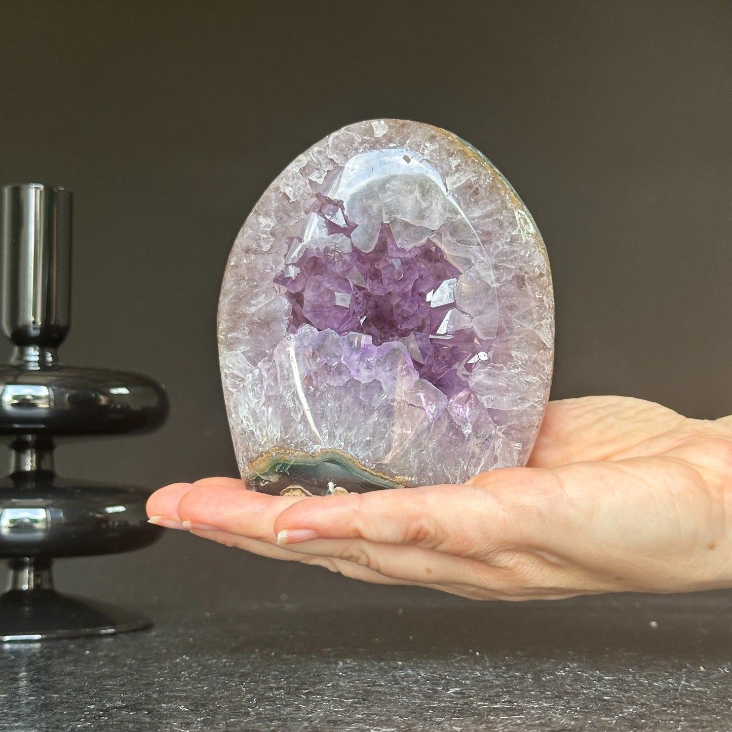 Deep Purple Amethyst from Uruguay, Extra quality geode cave for display