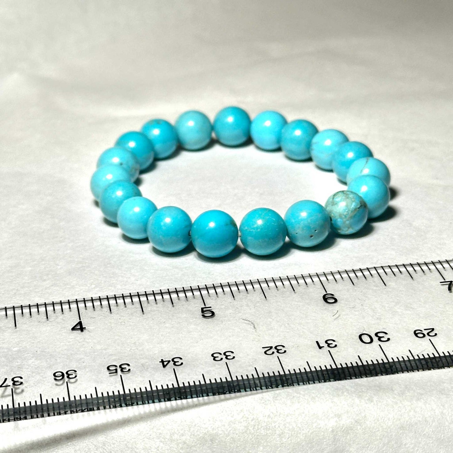 Blue Howlite Round Bead Bracelet - Anger Dissipation