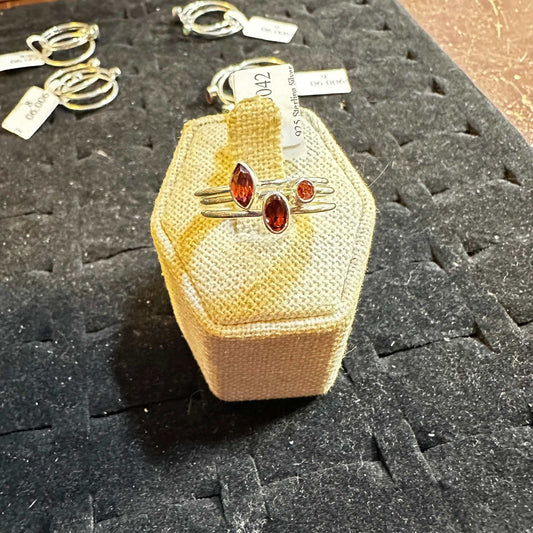 Garnet 3 Stack Ring Set