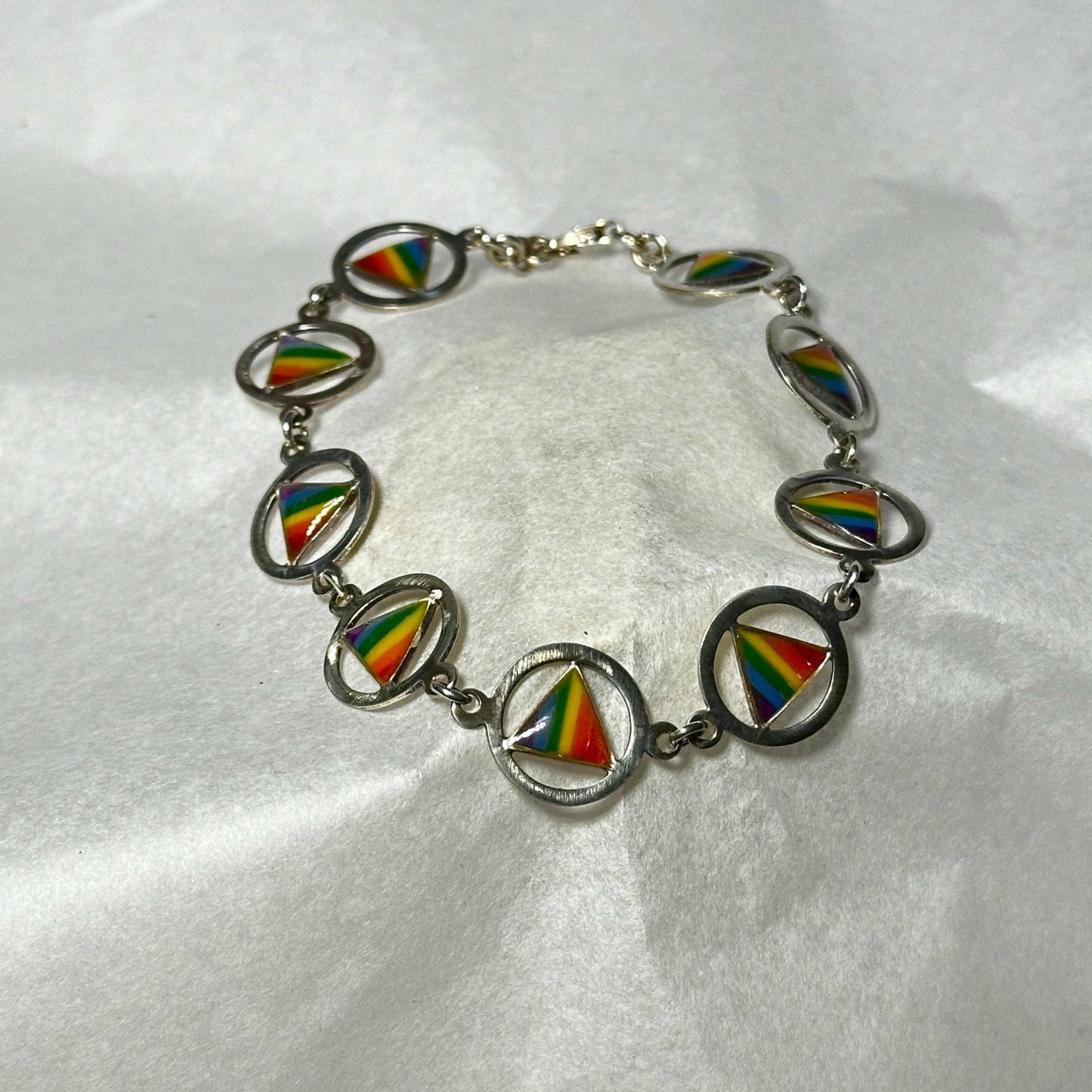 Rainbow Pride Sterling Silver Bracelet