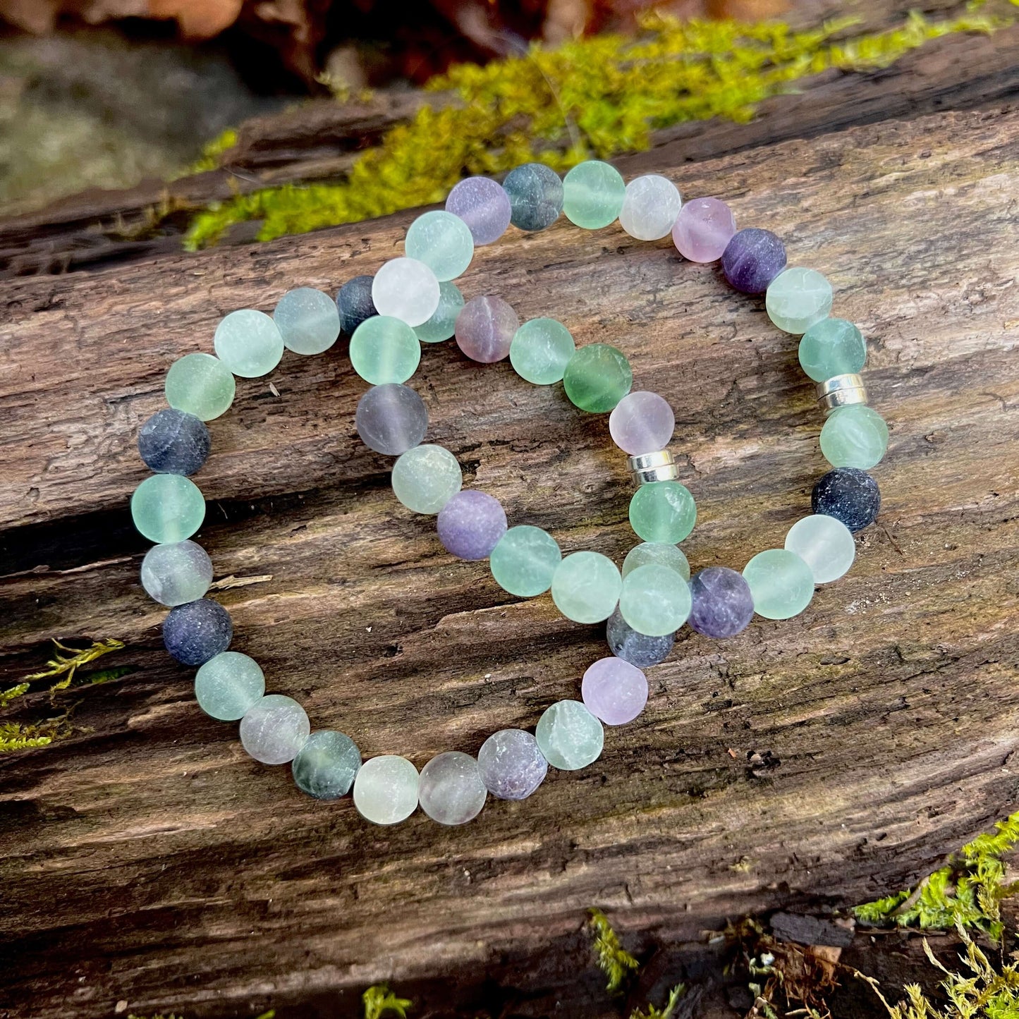Fluorite Frosted Bead Bracelet