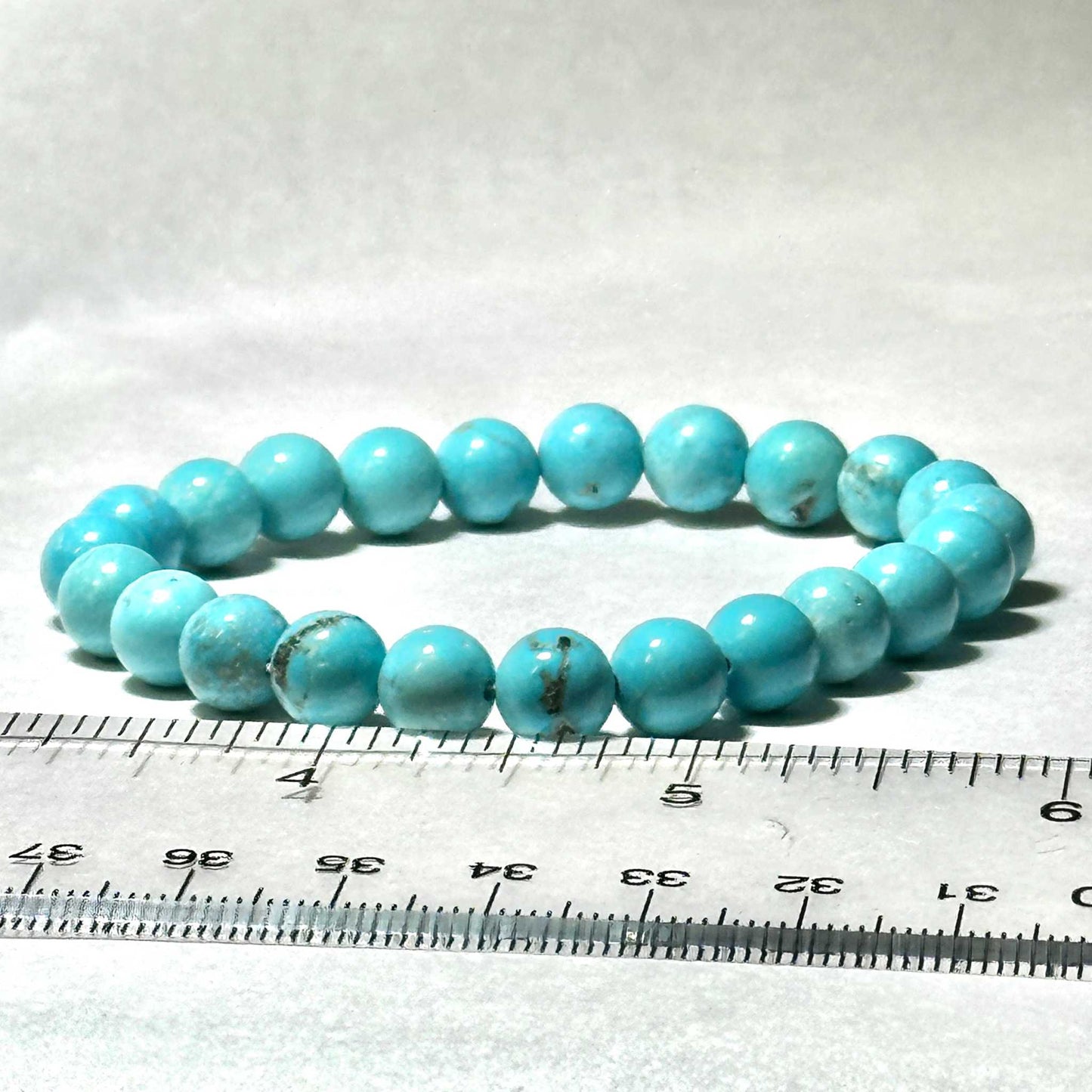 Blue Howlite Round Bead Bracelet - Anger Dissipation
