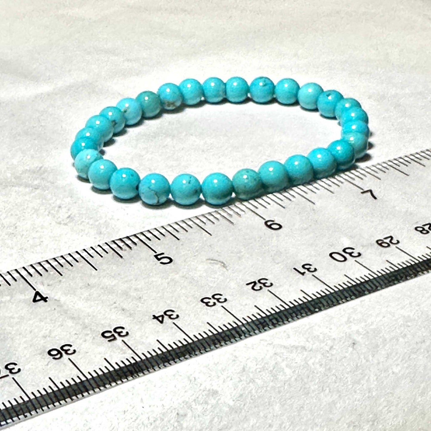 Blue Howlite Round Bead Bracelet - Anger Dissipation